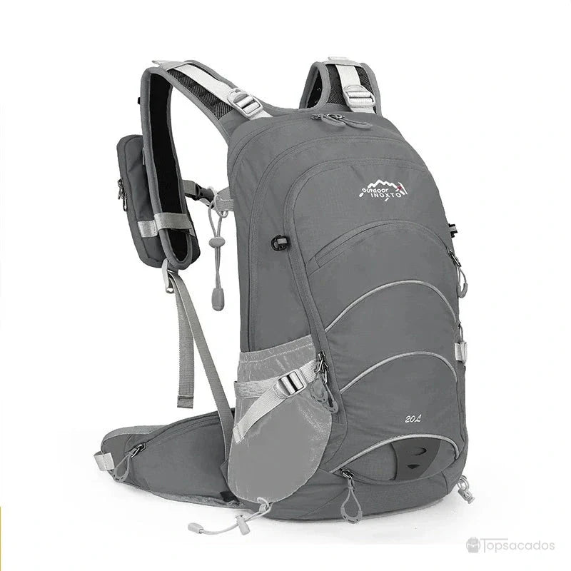 Sac à dos 20 L randonnée gris 20L avec poches latérales élastiques et ceinture ventrale rembourrée