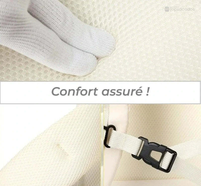 Sac à dos 25l avec rembourrage intérieur blanc testé à la main, zoom sur la maille respirante garantissant un confort optimal