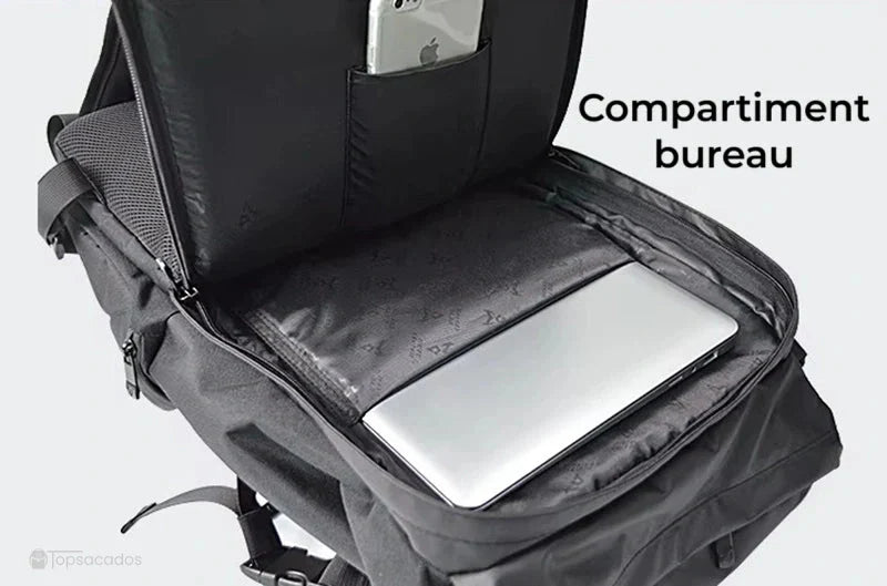 sac à dos casque moto – compartiment bureau avec ordinateur portable et smartphone dans une poche interne