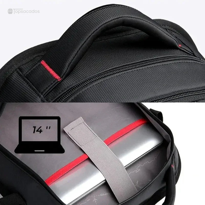 sac a dos college garcon noir avec poignée rembourrée et compartiment intérieur pour ordinateur portable 14 pouces