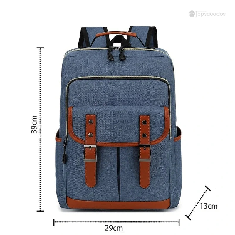 Sac à dos école garçon bleu avec mesures indiquées : 39 cm de haut, 29 cm de large, 13 cm de profondeur.