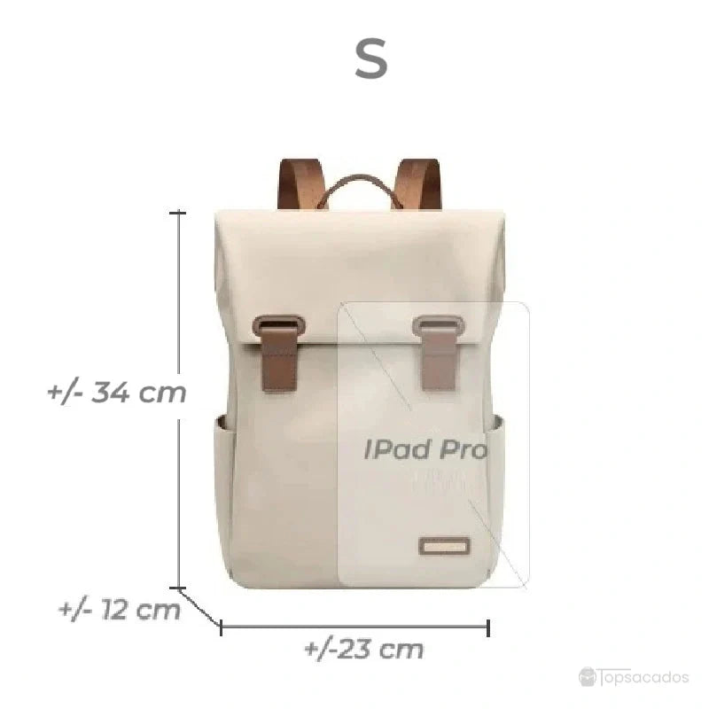Sac à dos femme antivol petit format compatible iPad Pro, dimensions 34x23x12 cm