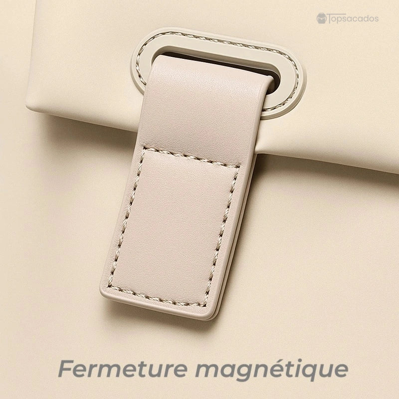 Sac à dos femme antivol avec fermeture magnétique élégante sur rabat renforcé