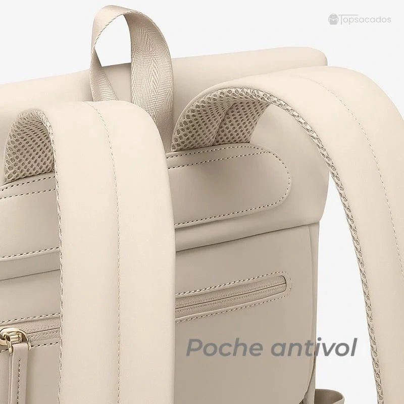 Sac à dos femme antivol avec poche arrière dissimulée pour sécuriser les objets précieux