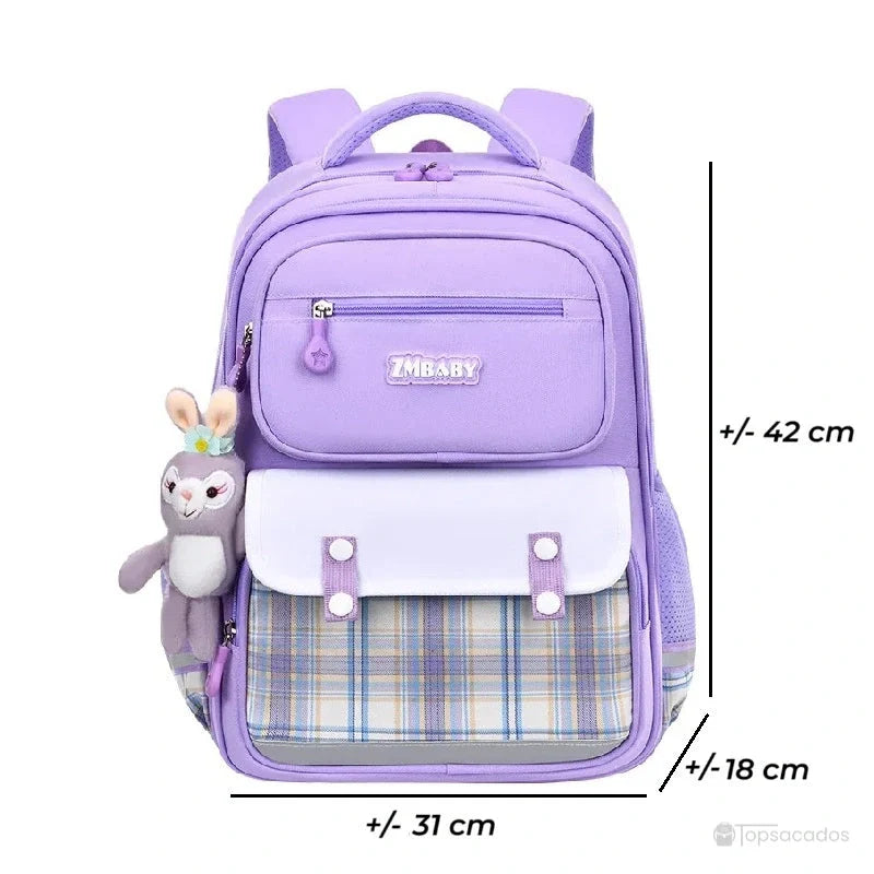 Sac à dos fille ce1 violet mesurant environ 42 x 31 x 18 cm, parfait pour les fournitures scolaires