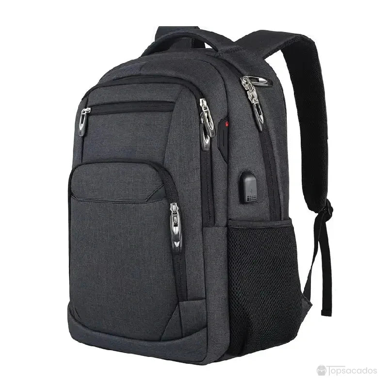 Sac à dos Homme ville noir moderne avec plusieurs compartiments, idéal pour les déplacements urbains quotidiens.