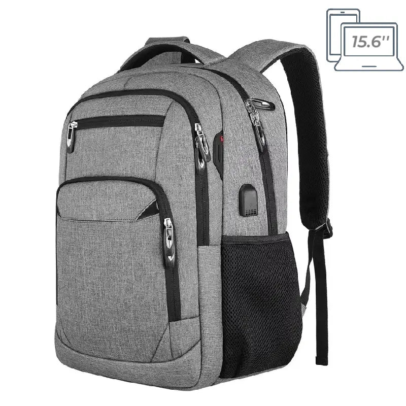 Sac à dos Homme ville gris clair avec finitions soignées et grande capacité pour le quotidien urbain.