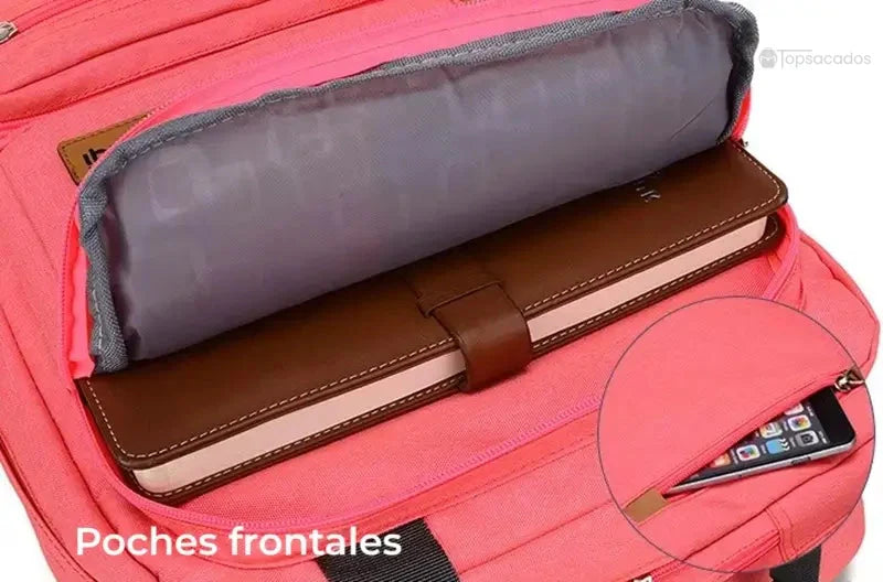 Sac à dos pour lycéen avec poches frontales pratiques pour cahiers, téléphone et accessoires scolaires.