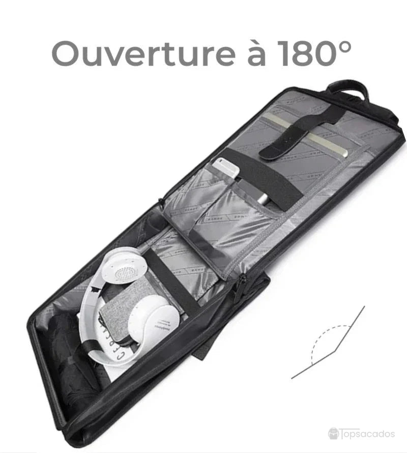Sac à dos pour PC portable 15.6 pouces avec ouverture à 180 degrés et organisation intérieure optimisée