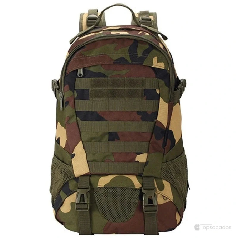 Sac à dos tactique 35 litres camouflage jungle vert et marron pour activités outdoor