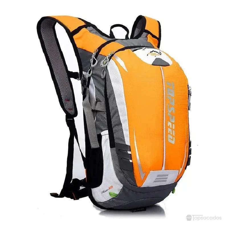 Sac à dos vélo jaune et gris avec bretelles ergonomiques et finitions réfléchissantes