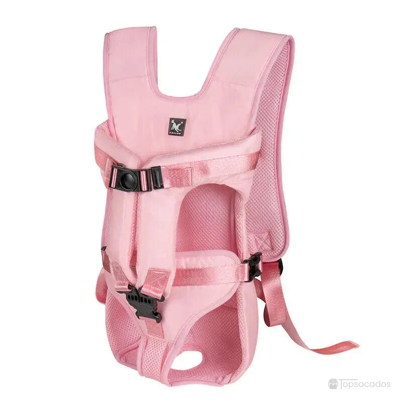 Sac à dos ventral chien rose pastel pour petits chiens, harnais ergonomique et rembourré
