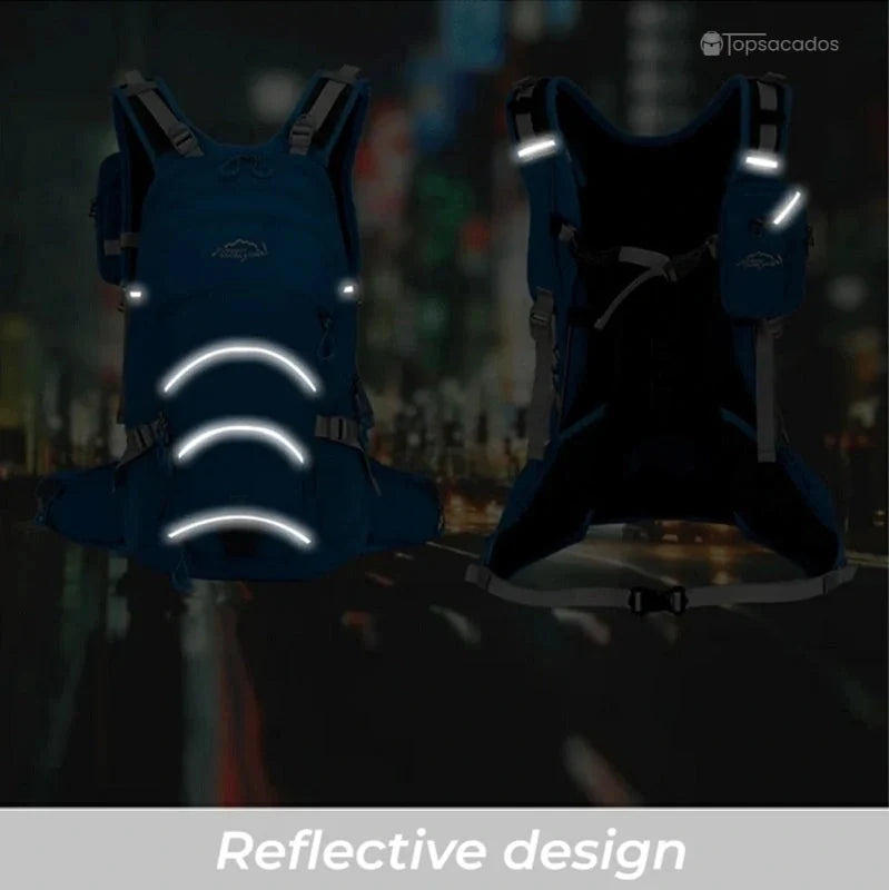Sac à dos 20 L randonnée avec bandes réfléchissantes sur bretelles et dos, pour sécurité de nuit en ville