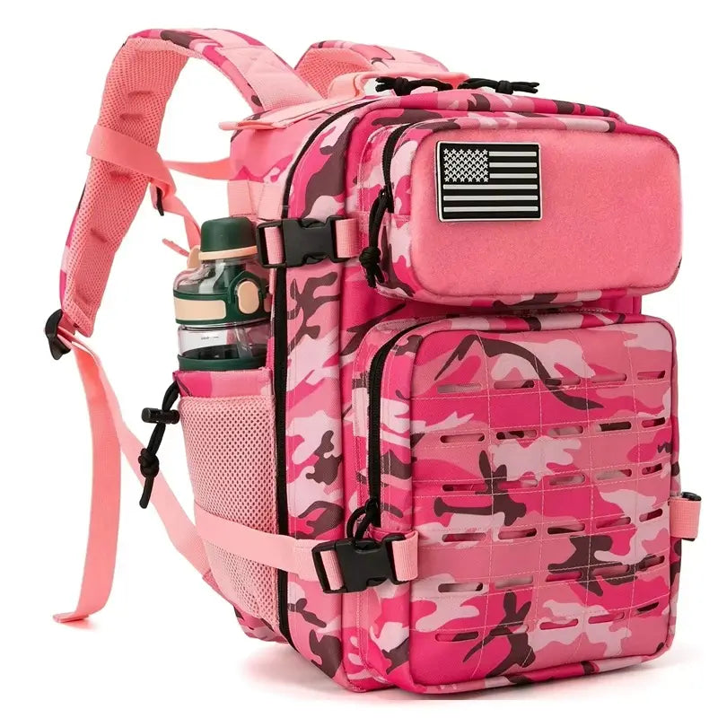 Sac à dos Militaire femme de couleur rose camouflage, original et fonctionnel