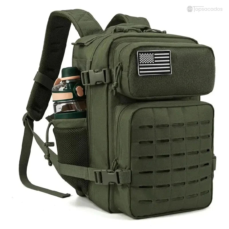 Sac à dos Militaire femme couleur vert, compact et modulable