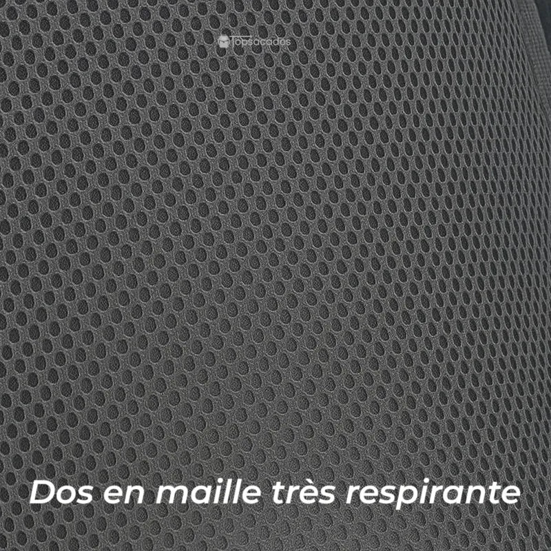 Sac-a-dos-bebe-petite-randonnee gros plan sur le dos en maille respirante, évacuation efficace de la transpiration.
