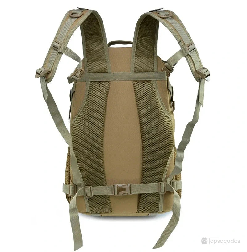 Sac à dos tactique 35 litres dos en tissu respirant renforcé couleur sable clair