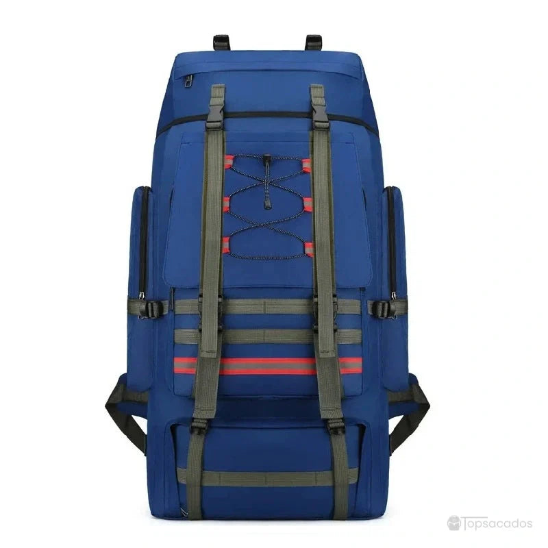 Sac à dos trekking bleu marine avec sangles renforcées, parfait pour les treks prolongés ou les circuits en nature.