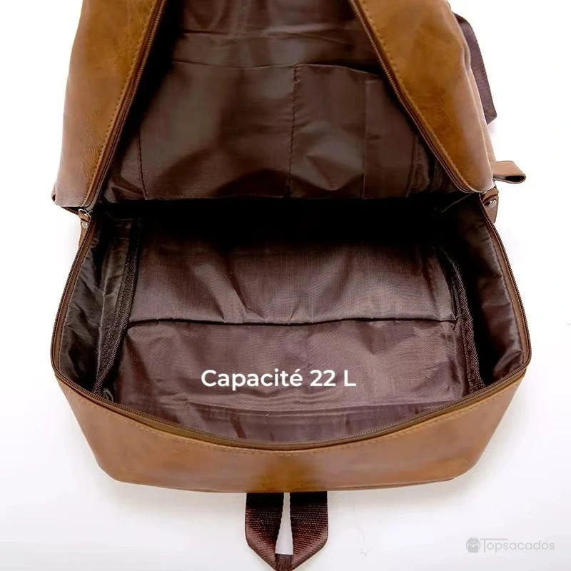 Sac à dos ville homme avec compartiment spacieux de 22 litres, idéal pour transporter ordinateur et documents.